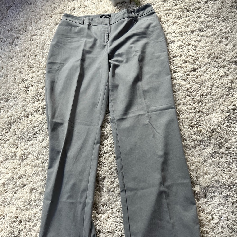Apt 9 Curvy Fitlight grey business casual work professional slacks dress… - Picture 2 of 5